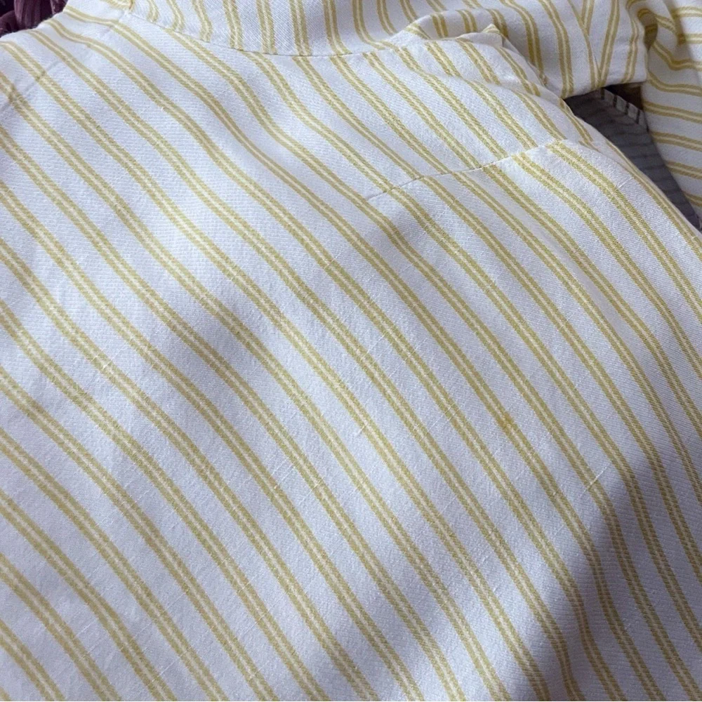 Anthropologie Maeve Off the Shoulder Top Yellow Festival Puff Sleeves Coastal